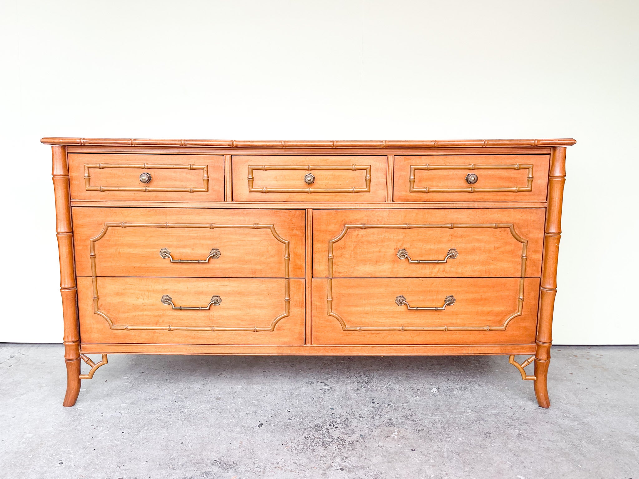 vintage bamboo dresser Natural Faux Bamboo Dresser