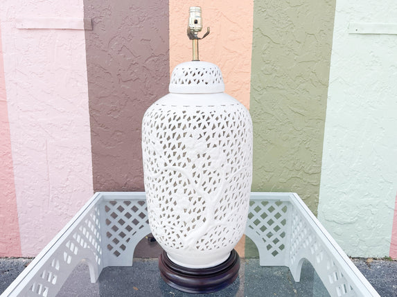 Large Palm Beach Chic Pierced Lamp