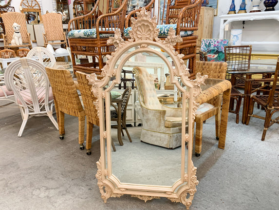 Flower and Shell Rocco Style Mirror