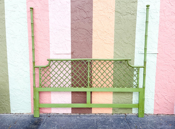 Ficks Reed Green Lattice King Headboard