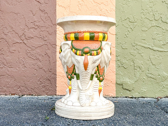 Ceramic Tri-head Elephant Garden Seat