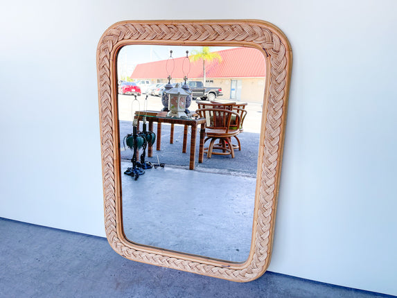 Braided Rattan Mirror