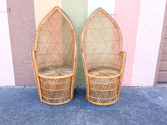 Pair of Fab Island Chic Rattan Chairs
