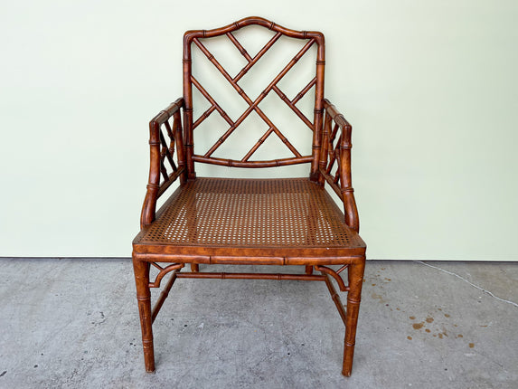 Faux Bamboo Chippendale Arm Chair