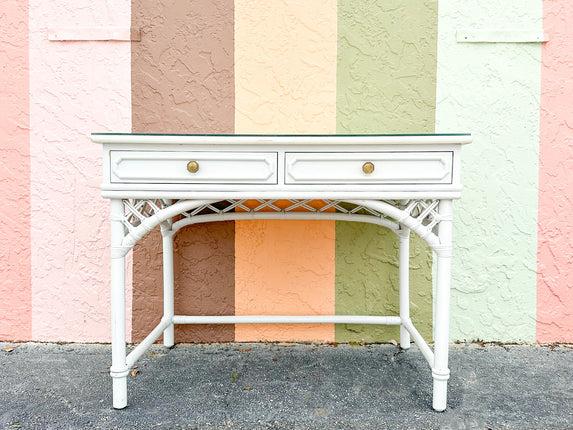 Ficks Reed Faux Bamboo Rattan Desk