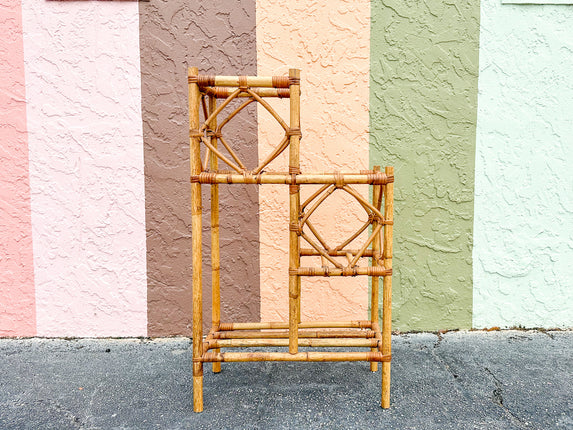 Kips Bay Show House Two Tier Rattan Plant Stand