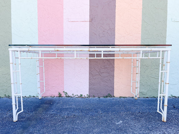 Fabulous Faux Bamboo Metal Dining Table