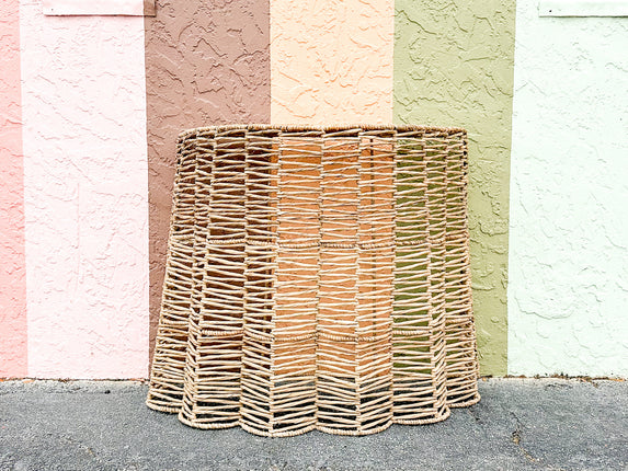 Modern Seagrass Draped Demilune