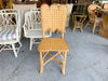 Set of Four Woven Rattan Scalloped Side Chairs