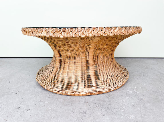 Braided Rattan Coffee Table
