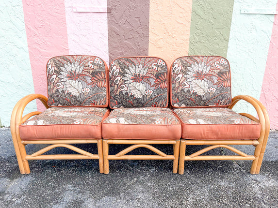 Old Florida Rattan Sofa