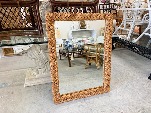 Island Chic Rattan Braided Mirror