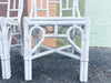 Pair of Painted White Rattan Side Chairs