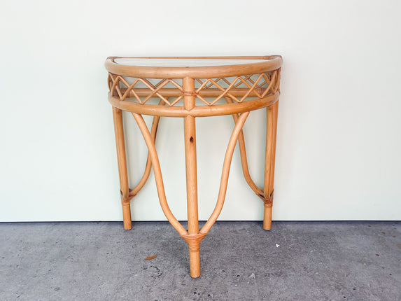 Petite Rattan Lattice Demilune