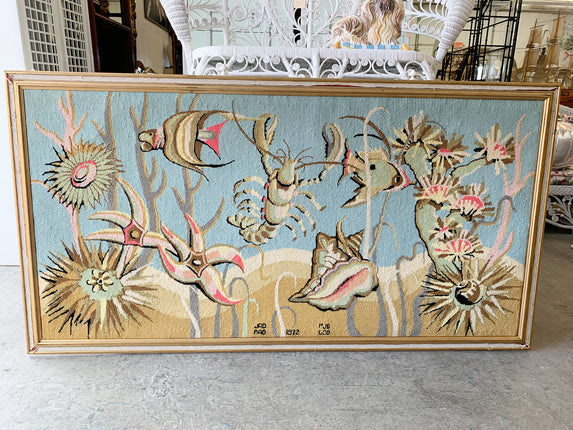 Large 70’s Sea Life Needlepoint