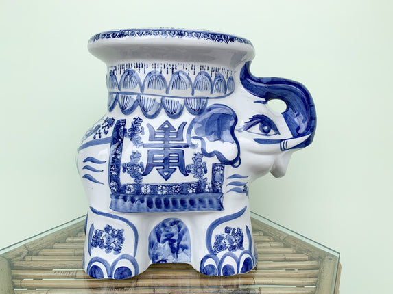 Sweet Blue and White Elephant