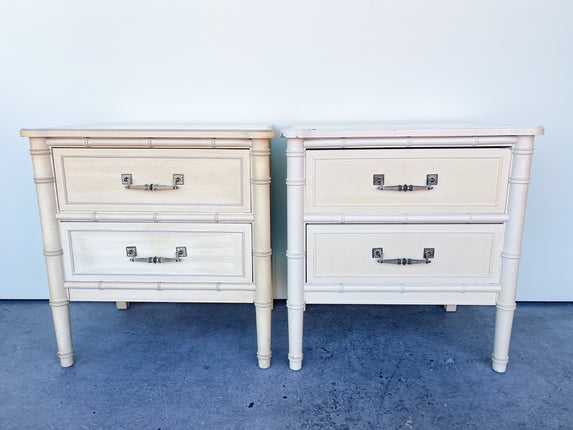 Pair of Faux Bamboo Henry Link Nightstands