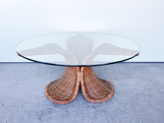 Flower Power Rattan Coffee Table