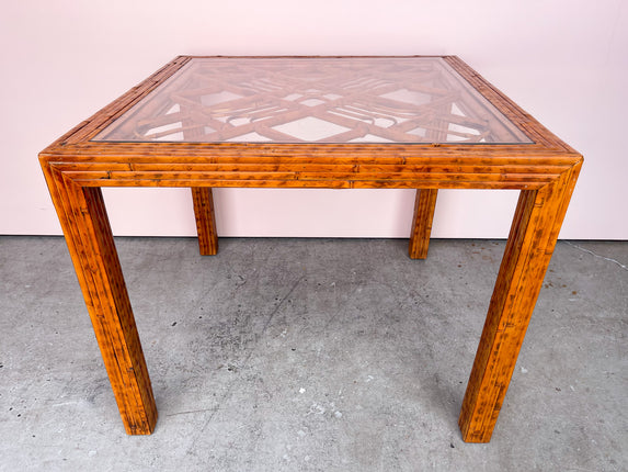 Tortoiseshell Fretwork Bamboo Game Table