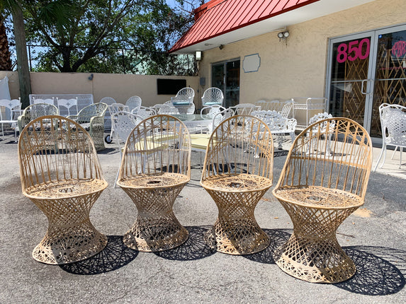 Set of Four Webspun Chairs and Tables