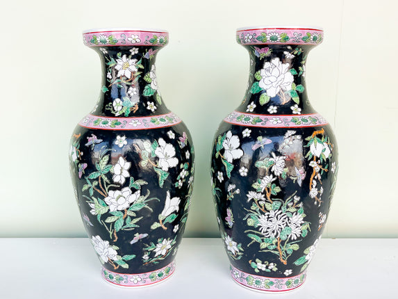 Pair of Chic Chinoiserie Vases