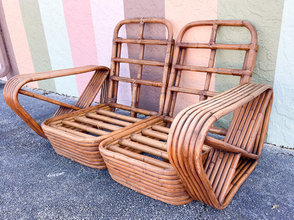 Frankl Style Rattan Pretzel Loveseat