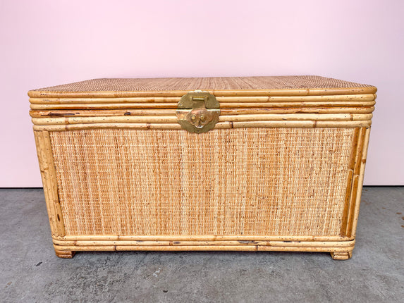 Rattan Wrapped Trunk