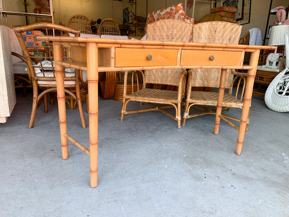 Curved Faux Bamboo Desk
