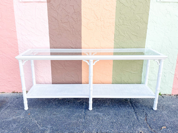 Faux Bamboo Fretwork Console