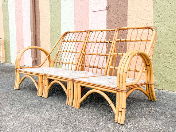 Old Florida Rattan Pretzel Sofa