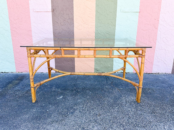 Italian Rattan Dining Table