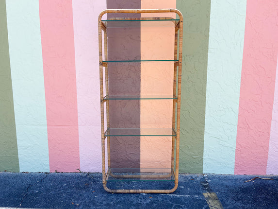 Rattan Wrapped Etagere