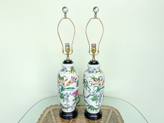 Pair of Tropical Flower Lamps