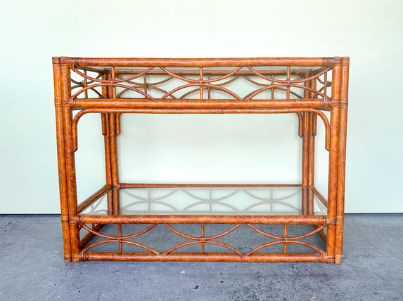 Island Style Tortoiseshell Rattan Console