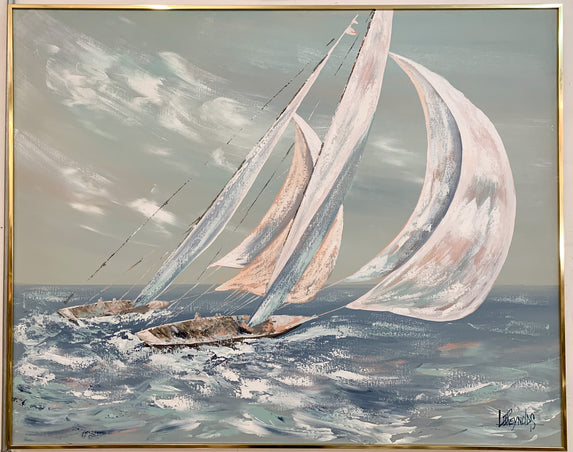 Lee Reynolds Signed Sailboat Painting