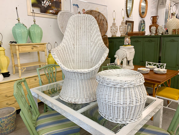 Wicker Chair and Side Table