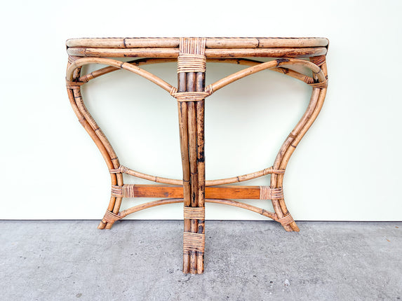 Island Chic Rattan Demilune