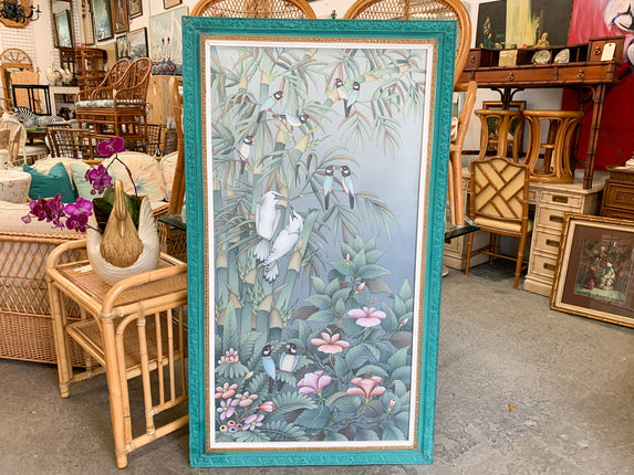 Balinese Parrots and Palms Signed Art