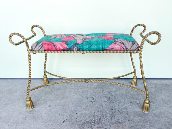 Hollywood Regency Tassel Bench