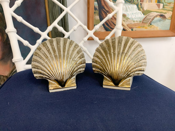 Petite Gold Shell Bookends