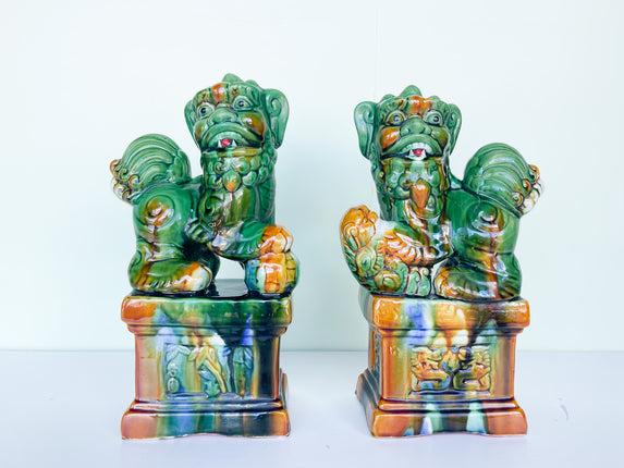 Pair of Psychedelic Foo Dogs