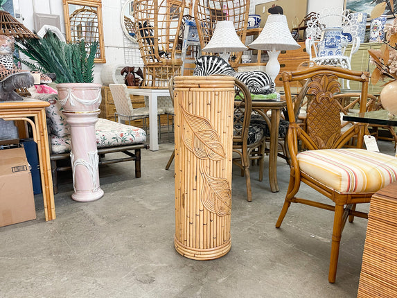 Island Chic Rattan Leaf Pedestal