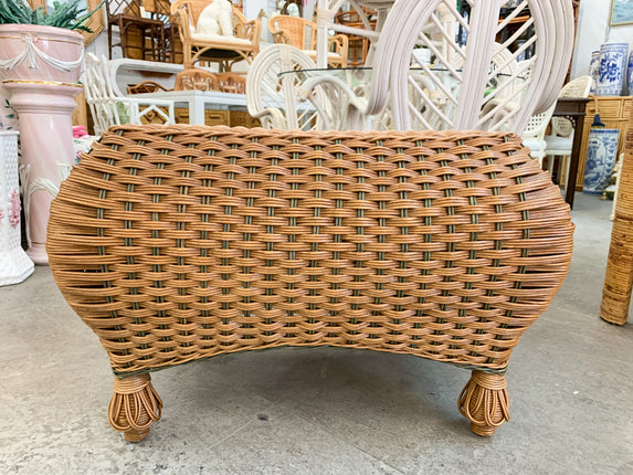 Island Chic Wicker Ottoman