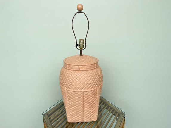 Plaster Woven Basket Lamp