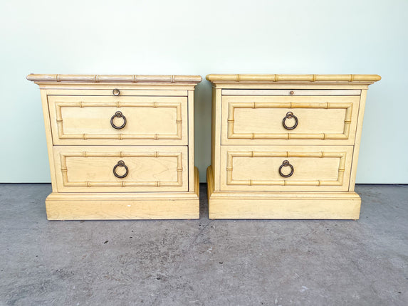 Pair of Faux Bamboo Nightstands