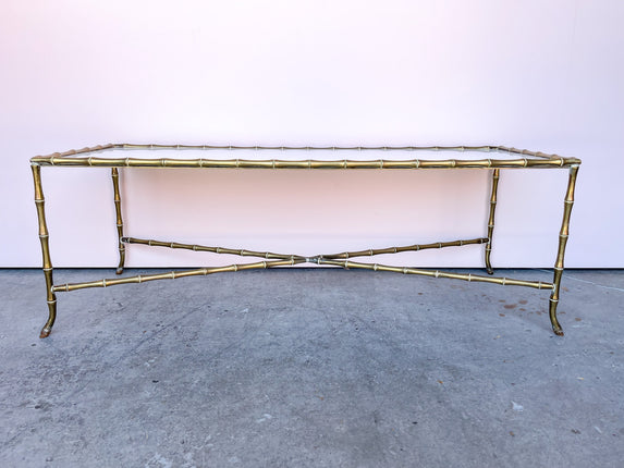 Brass Faux Bamboo Coffee Table