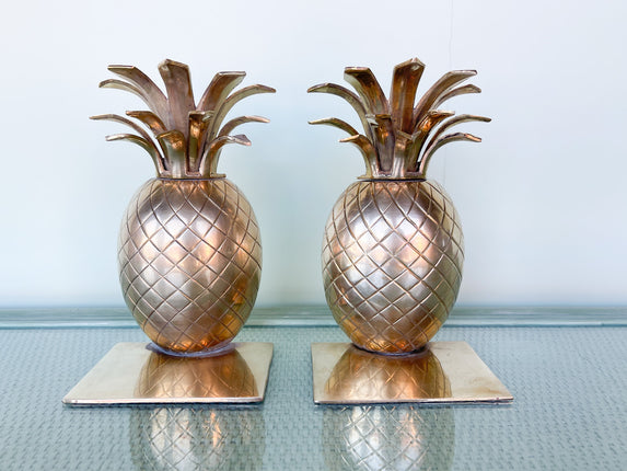 Brass Pineapple Bookends