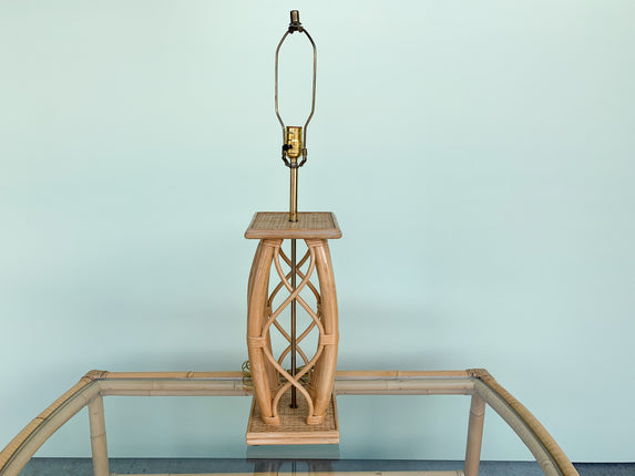 Old Florida Style Rattan Lamp