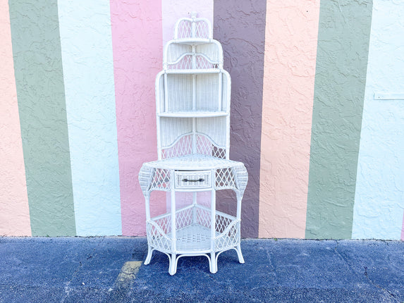 Wicker Chic Corner Etagere