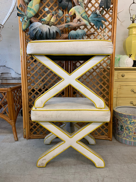 Pair of Upholstered X Benches